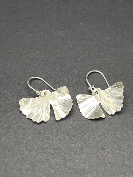 Gingko leaf drop earrings