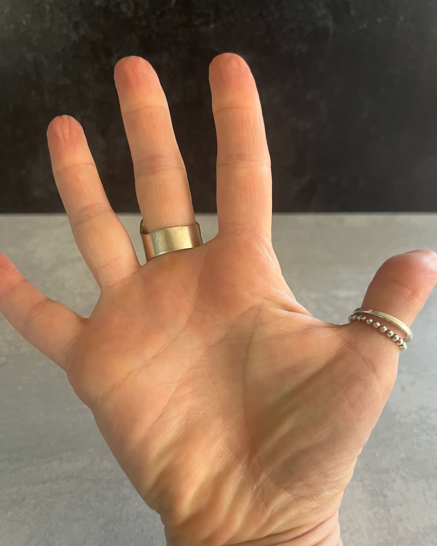 Stamped circle cigar band ring