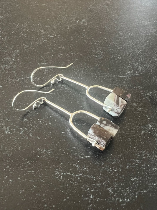 Pinned Jasper Drop Earrings