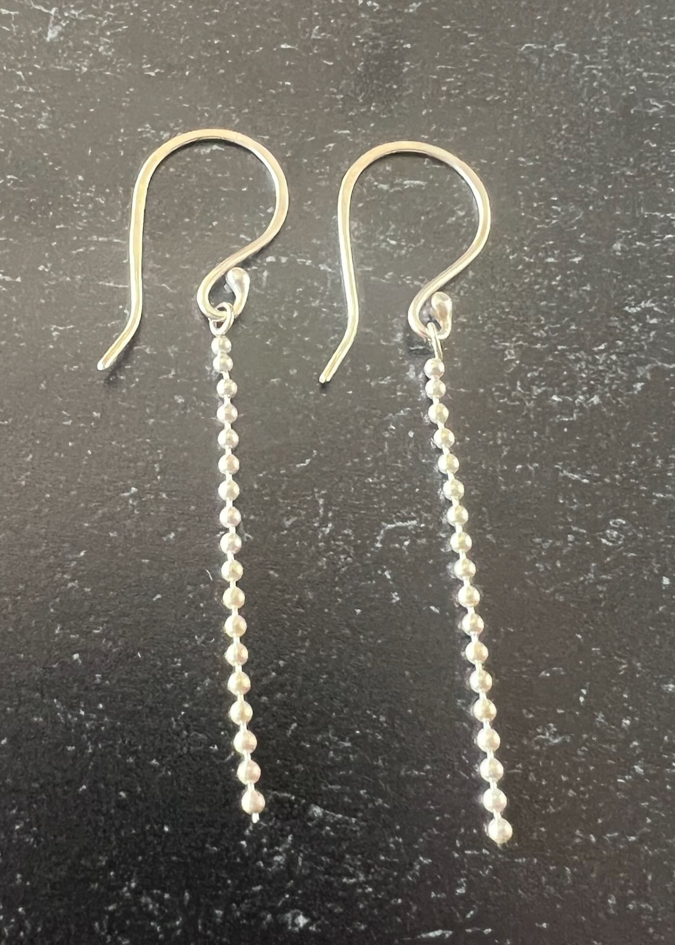 Bead chain drop earrings