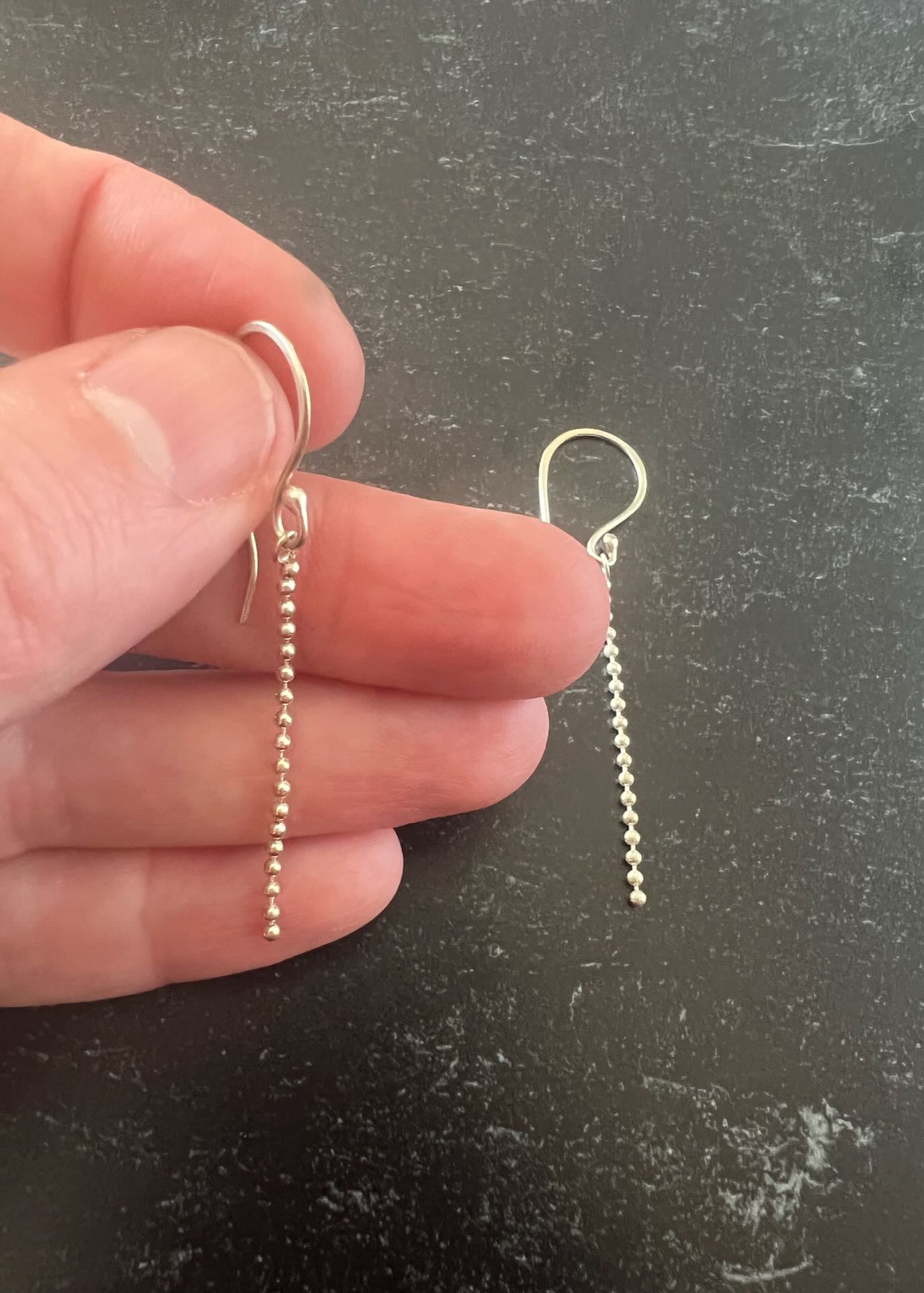 Bead chain drop earrings