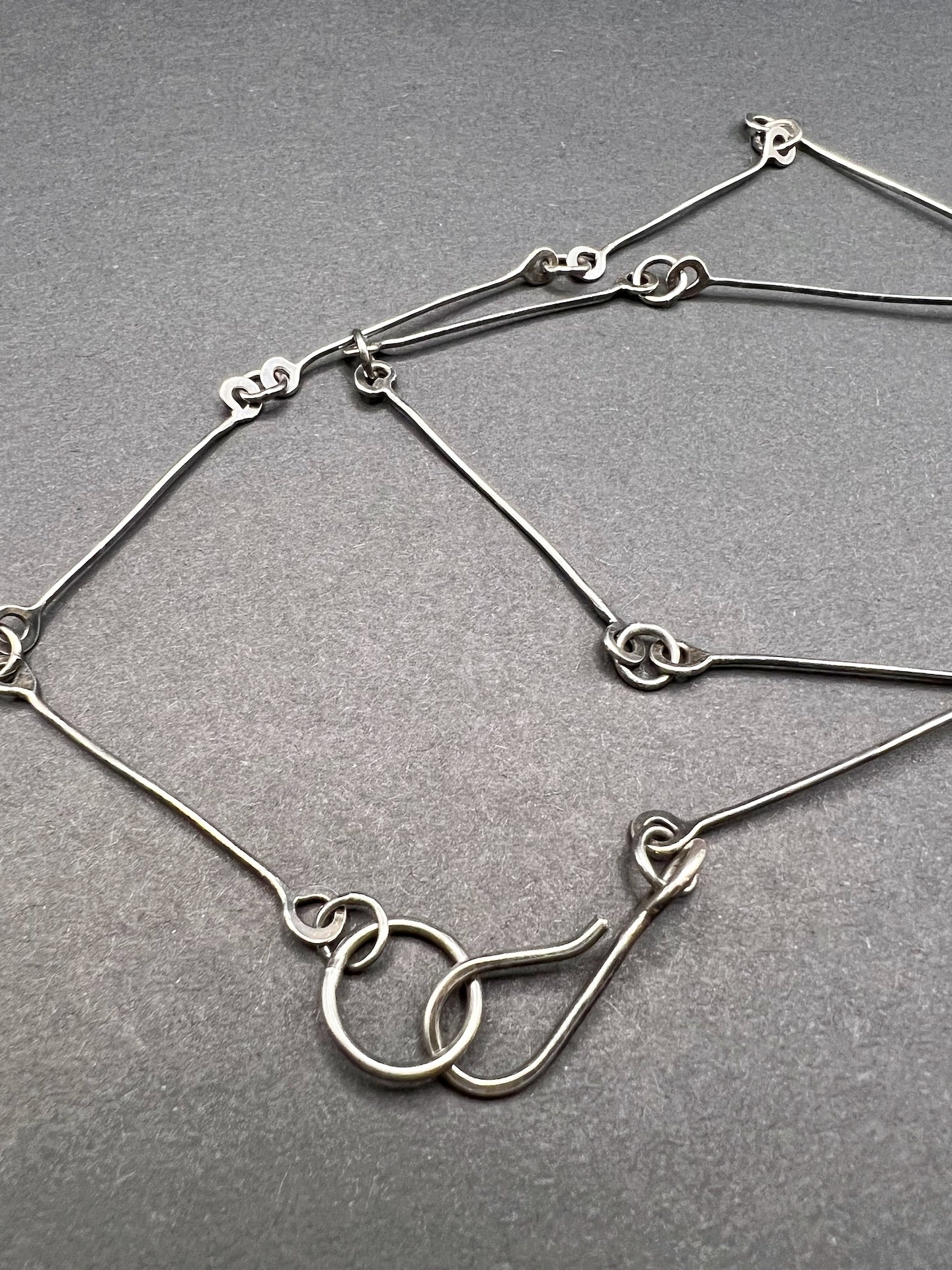 Oxidized handmade straight bar & link chain (21")