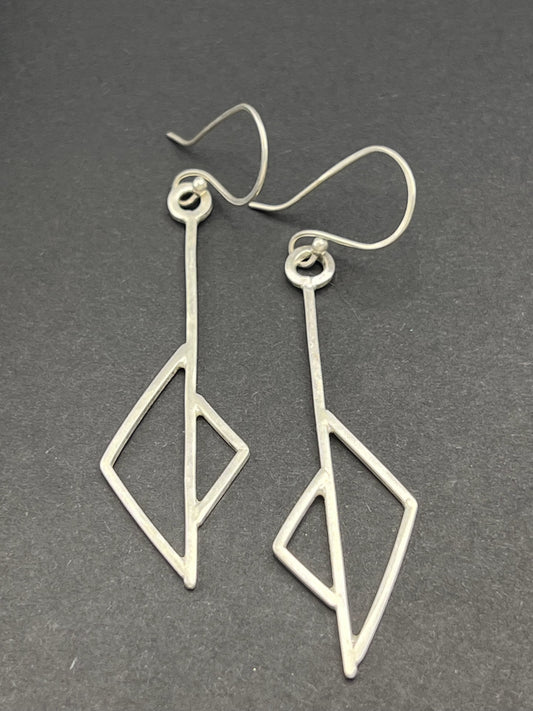 Offset triangles earrings