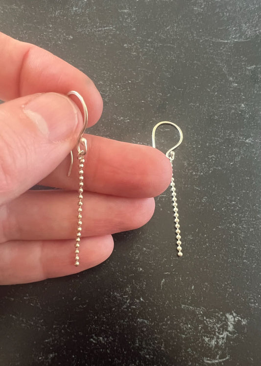 Bead chain drop earrings